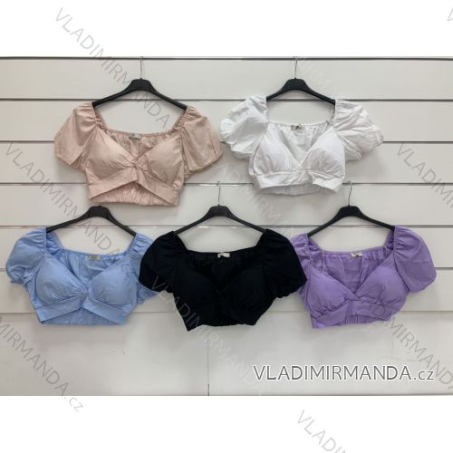Tričko elegantní dlouhý rukáv dámské (UNI S/M) ITALSKÁ MÓDA IMM20954