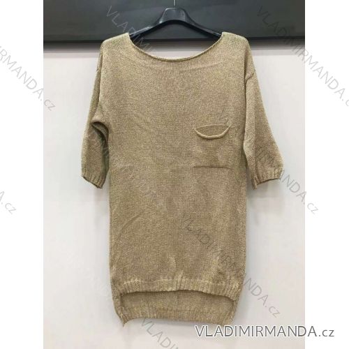 Dress with 3/4-sleeve ladies pocket (uni sl) ITALIAN Fashion IMWD20527 Golden S / M