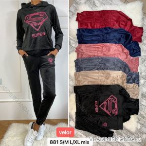 Women's long velvet sweatpants (S-XL) TURKISH FASHION TMWL20633