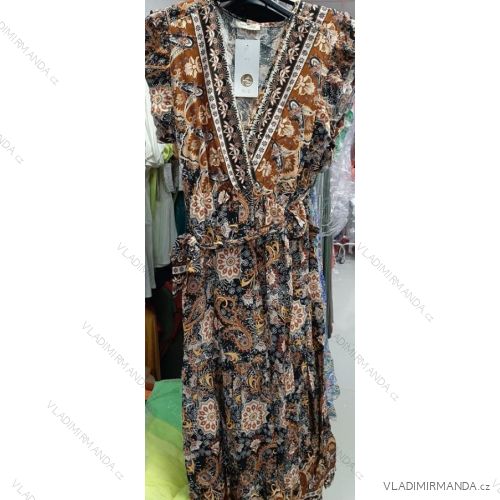 Women's Long Sleeveless Summer Dress (S / M ONE SIZE) ITALIAN FASHION IMM211113