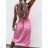 Dress with 3/4-sleeve ladies pocket (uni sl) ITALIAN Fashion IMWD20527 pink S / M