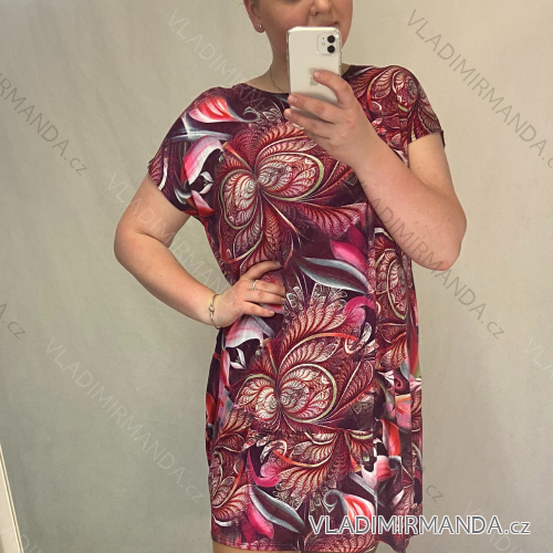 Summer short sleeve summer dress (XL / XXL ONE SIZE) POLISH FASHION PME21JANIA