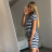 Summer Sports Short Sleeve Stripe Women's Dress (S / M ONE SIZE) ITALIAN FASHION IM421985 / DR