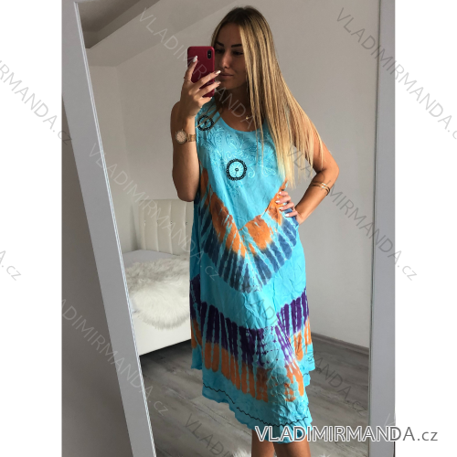 Women's sleeveless summer dress (XXL ONE SIZE) INDIAN FASHION IMD21803