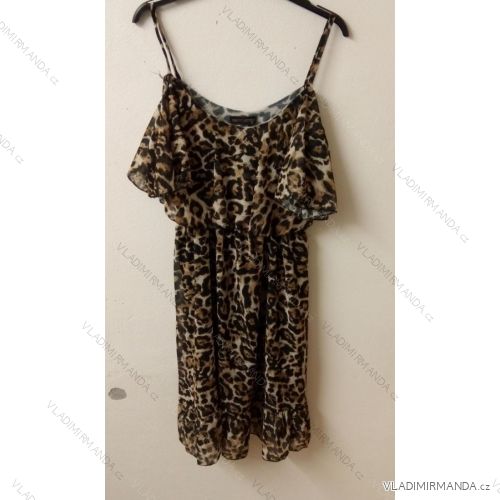 Carmen summer summer shoulder dress (UNI S / M) ITALIAN FASHION IMM20628 Leopard S / M