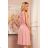 350-2 ALIZEE - chiffon dress with a binding - powder pink