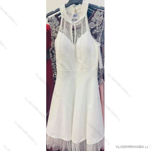 Šaty elegantní společenské plesové bez rukávu krátké dámské (S/M ONE SIZE) ITALSKÁ MÓDA IMM211105