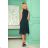 350-4 ALIZEE - chiffon dress with a binding - GREEN