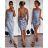 Women's long strapless dress (UNI S-M) ITALIAN FASHION IMM20313 S / M Tm.modra