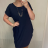 Summer short sleeve dress with pendant women (XL / 2XL ONE SIZE) ITALIAN FASHION IM2212390 XL-2XL Light blue