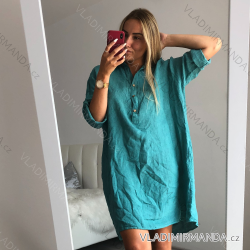 Summer shirt dress 3/4 long sleeve women (uni xl / 2xl) ITALIAN FASHION IM821016