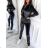 Velvet Zip Hoodie Set Long Sleeve Sweatpants Women's Long (S / M ONE SIZE) ITALIAN FASHION IMWY21735