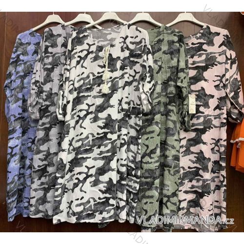 Women's Summer Short Sleeve Camouflage Dress (M / L ONE SIZE) ITALIAN FASHION IMWM216070