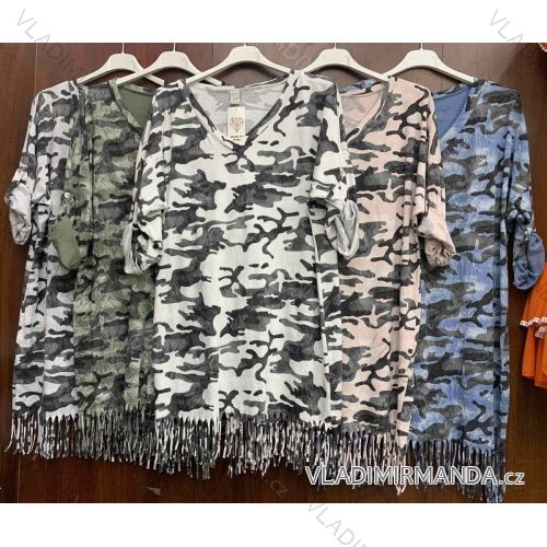 Šaty letní krátký rukáv maskáč dámské (M/L ONE SIZE) ITALSKÁ MÓDA IMWM216071