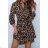 Elegant Leopard Long Sleeve Women's Dress (SM one size) ITALIAN FASHION IMWA214402