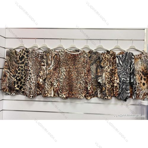 Tunika dlouhý rukáv leopard dámská (S/M ONE SIZE) ITALSKÁ MÓDA IMWG216134
