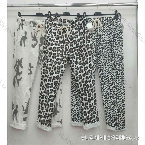 Kalhoty elegantní dlouhé s páskem dámské (S-XL) ITALSKÁ MÓDA IMWA20882