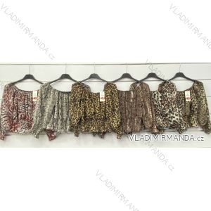 Top / Blouse carmen long sleeve leopard women (S / M ONE SIZE) ITALIAN FASHION IMWA216150