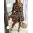Women's Long Sleeve Leopard Shirt Dress (S / M ONE SIZE) ITALIAN FASHION IMWA216108