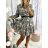 Women's Long Sleeve Leopard Shirt Dress (S / M ONE SIZE) ITALIAN FASHION IMWA216108