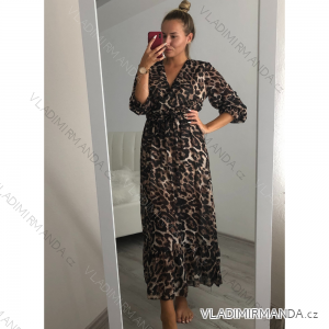 Elegant Leopard Long Sleeve Women's Dress (SM one size) ITALIAN FASHION IMWA214402