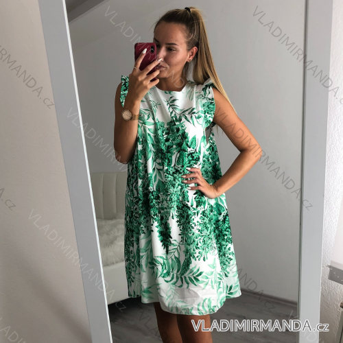 Women's sleeveless long dress with ruffles women (S / L ONE SIZE) ITALIAN FASHION IMM21026