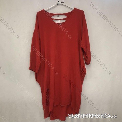 Dress oversize short sleeve womens (UNI S-L) ITALIAN FASHION IMD20061 S / M / L red