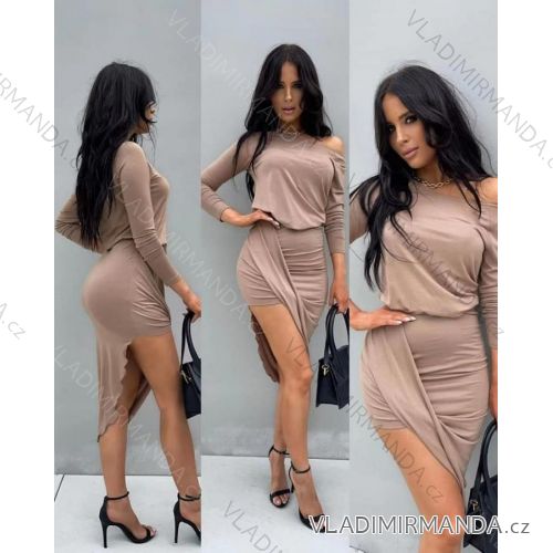 Dress with 3/4-sleeve ladies pocket (uni sl) ITALIAN Fashion IMWD20527 S / M <p>khaki</p>