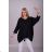 Šaty dlouhé 3/4 dlouhý rukáv dámské (2XL/3XL ONE SIZE) ITALSKÁ MÓDA IMLI21002 2XL/3XL black