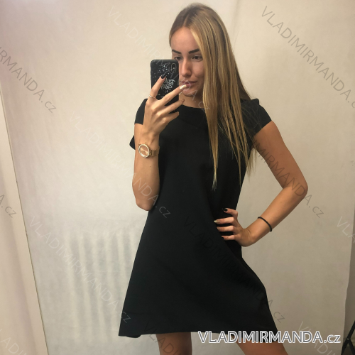 Summer long sleeve flowered women's dress (UNI S / L) ITALIAN FASHION IMK20150 36 black