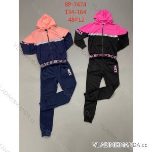 Set of hooded sweatshirt with zip and sweatpants girls girls (134-164) ACTIVE SPORT ACT218P-7474