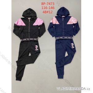 Set of hooded sweatshirt with zipper and sweatpants children's teen girls (116-146) ACTIVE SPORT ACT218P-7473