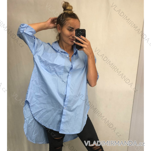 Košile dlouhý rukáv dámská (uni s/l oversize) ITALSKÁ MÓDA IMWD211124/DR black S / M / L