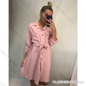 Women's Elegant Long Shirt Dress Long Sleeve (UNI S / L) ITALIAN FASHION IMWG21063