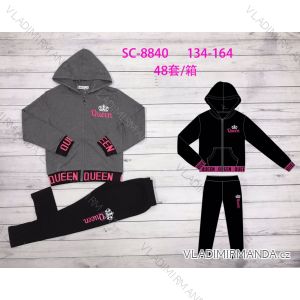 Set of hooded sweatshirt with zip and sweatpants girls girls (134-164) ACTIVE SPORT ACT21SC-8840