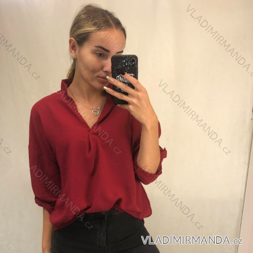 Tunic Blouse 3/4 Long Sleeve Ladies (uni sm) ITALIAN Fashion IM9181186