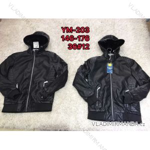 Leatherette jacket with hooded boys (146-176) ACTIVE SPORTS ACT21YM-203