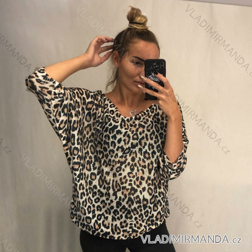 Women's long sleeve leopard tunic (S / M ONE SIZE) ITALIAN FASHION IMWA216054