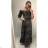 Šaty dlouhé letní žabičkované carmen přes ramena dámské leopard (S/M ONE SIZE) ITALSKÁ MÓDA IMWA216172-2/DR Brown S / M