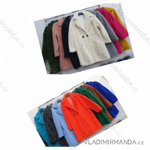 Women's coat long sleeve lamb (L / XL ONE SIZE) ITALIAN FASHION IMWA216589