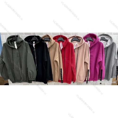 Women's Zip Hoodie Long Sleeve (L / XL ONE SIZE) ITALIAN FASHION IMWT21249