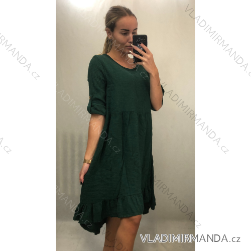 Šaty košilové dlouhý rukáv dámské (S/M/LONE SIZE) ITALSKÁ MÓDA IMWG215506