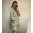 Summer long sleeve flowered women's dress (UNI S / L) ITALIAN FASHION IMK20150