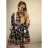 Summer long sleeve flowered women's dress (UNI S / L) ITALIAN FASHION IMK20150
