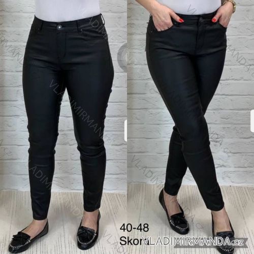 Women's leatherette long pants oversized (40-48) JEANS JAW216802