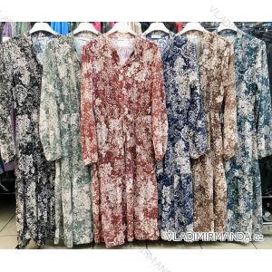Šaty elegantní dlouhý rukáv dámské (S/M ONE SIZE) ITALSKÁ MÓDA IMWD216628