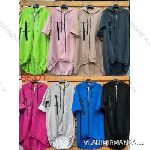 Zip Hoodie Long Sleeve Women's (L / XL ONE SIZE) ITALIAN FASHION IMWD2165371