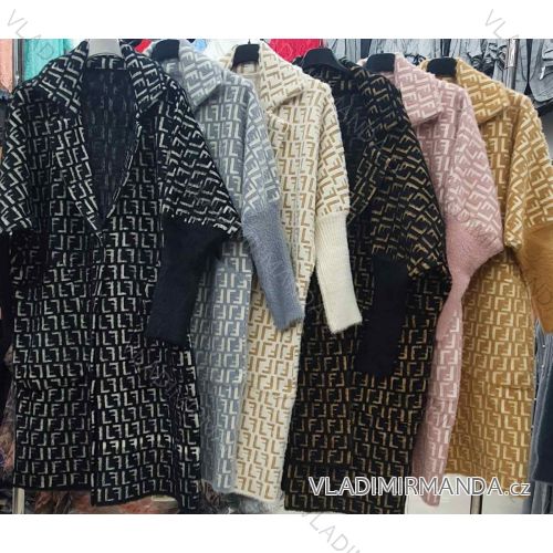 Cardigan long alpaca long sleeve women (S / M ONE SIZE) ITALIAN FASHION IMWA216644