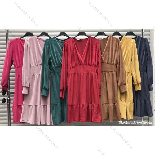 Šaty elegantní dlouhý rukáv dámské (S/M ONE SIZE) ITALSKÁ MÓDA IMWD216628