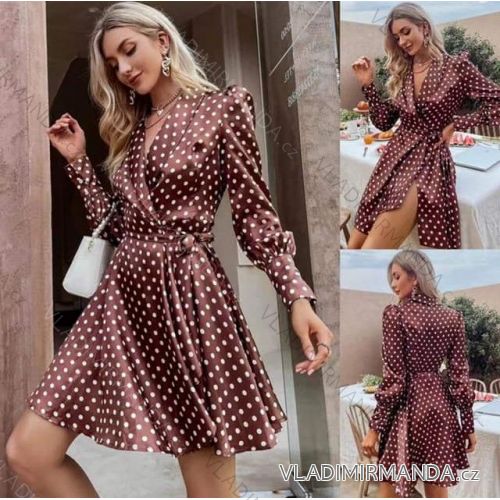 Elegant Long Sleeve Dress Women (S / M.ONE SIZE) ITALIAN FASHION IMM211302